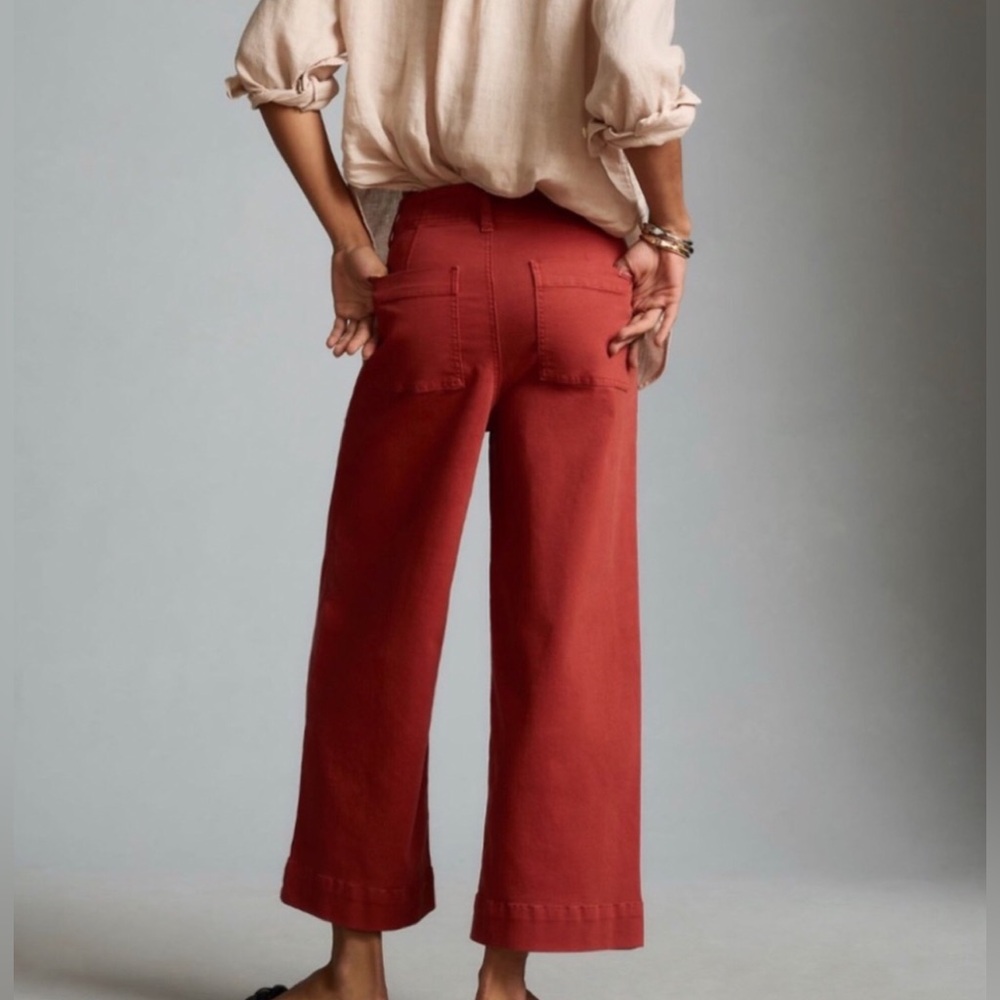 Joe’s Jeans x Anthropologie Chloe High Rise Wide Leg Pants Burnt Henna NWT Sz 26 - Picture 2 of 16